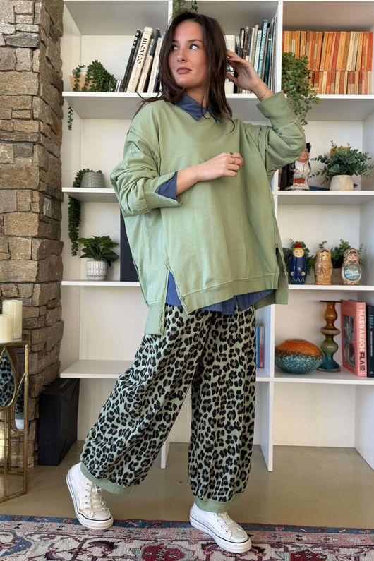 Untamed Demi Bloom Barrel Pant Matcha /5